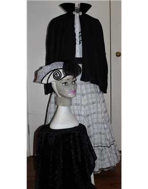 Edwardian female cape and hat view